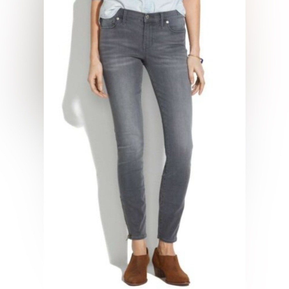 Madewell Grey Ankle Zip Skinny Jeans 26